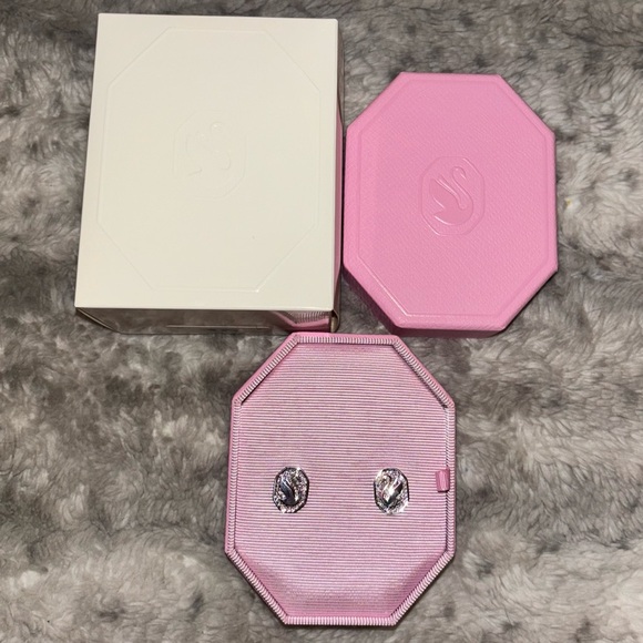 Swarovski Jewelry - Swarovski Signature Swan Rhodium Earrings in Box